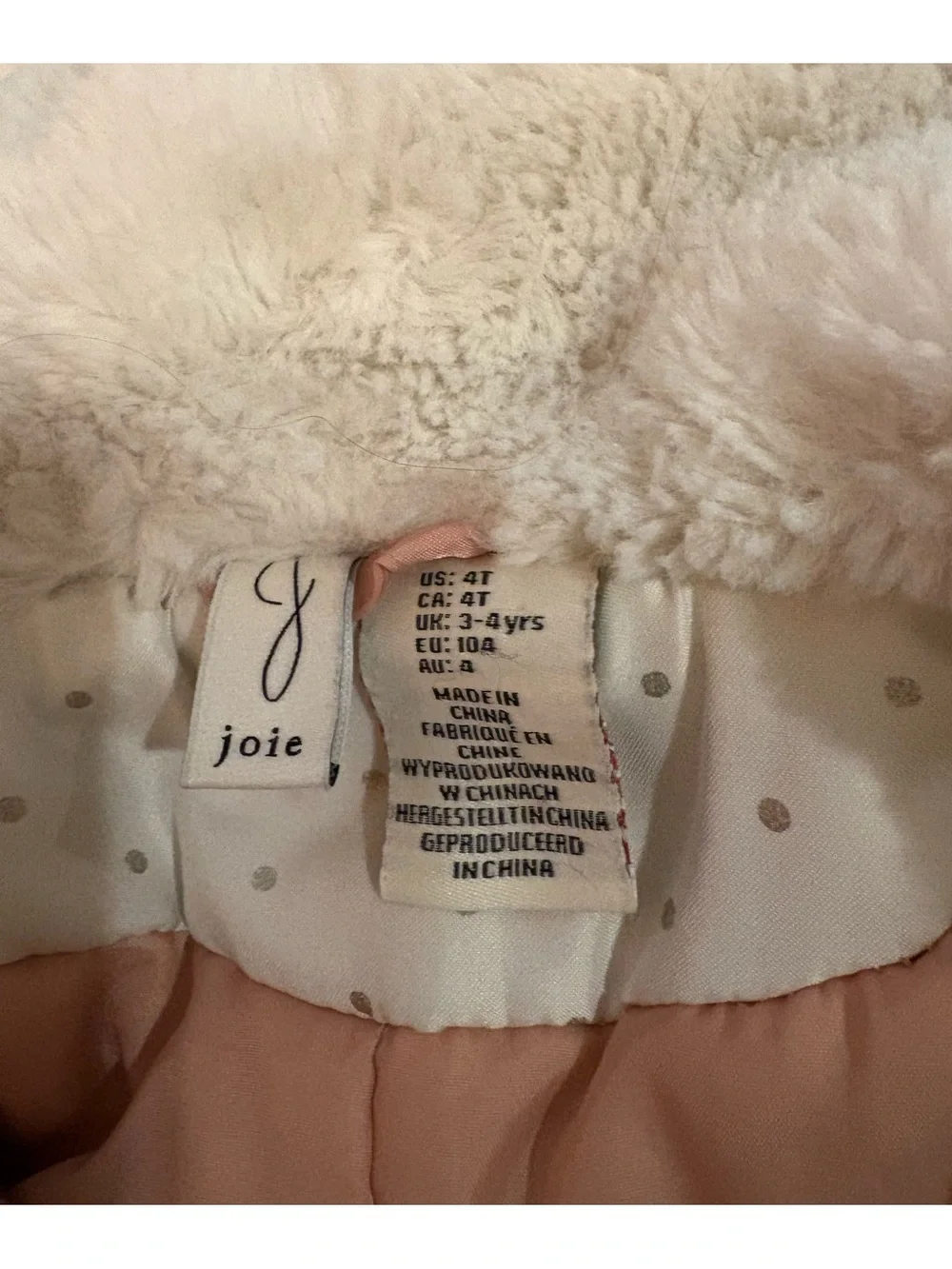 Joie Girls' Pea Coat with Faux-Fur Collar